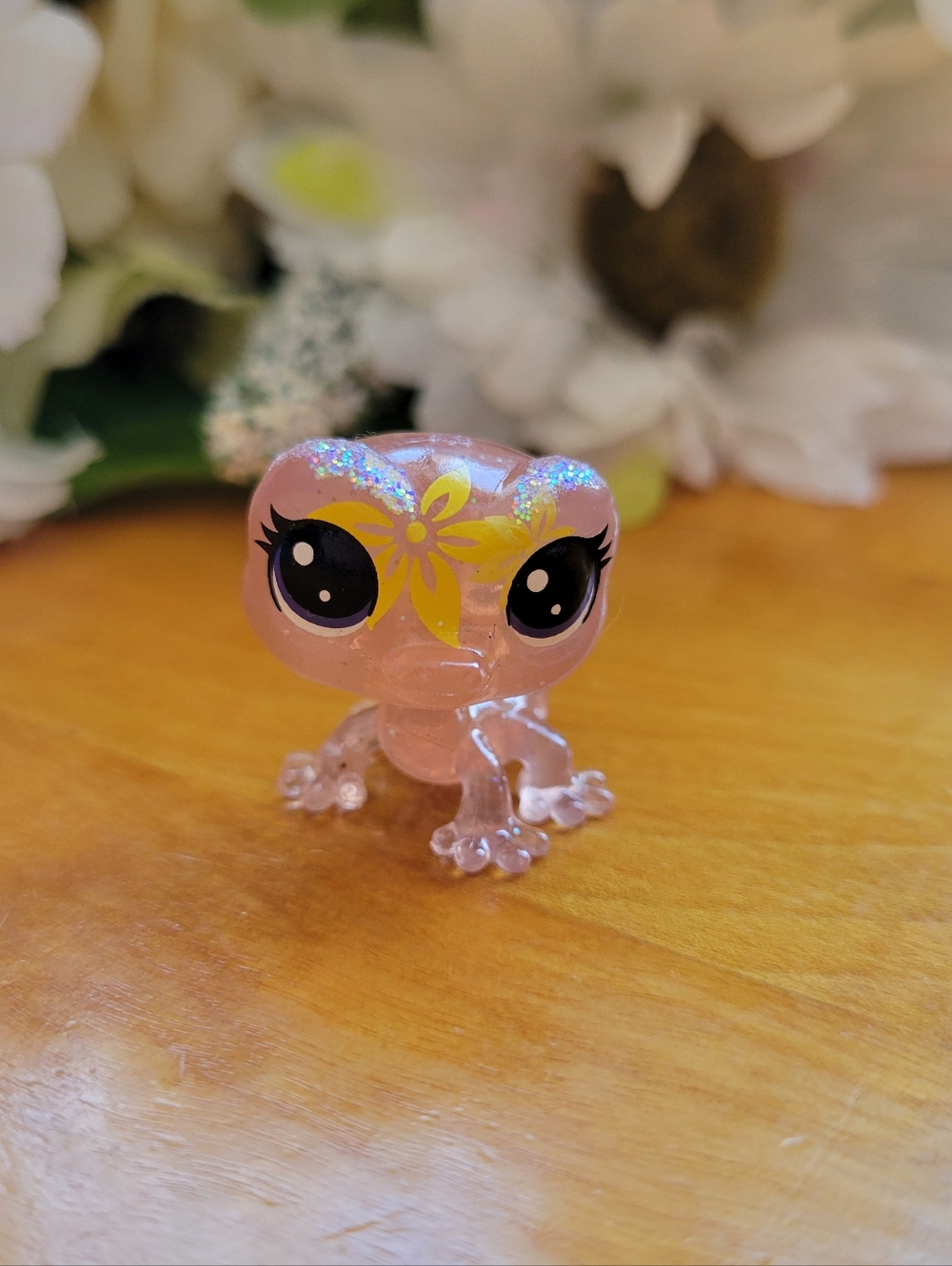 Littlest Pet Shop LPS Mini Crocodile Lizard Petal Party Lily Glitter Orange